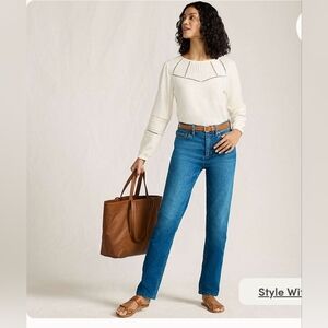 NWT Lands' Women's Tall Recover High Rise Straight Leg Blue Jeans